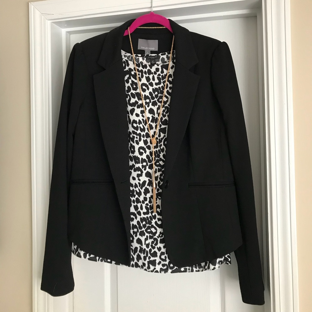 🆕 Black ponte knit blazer, XL